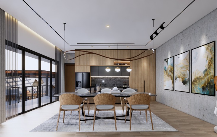 interior terbaik untuk ruang makan dan dapur dengan kitchen set jasa interior jogja